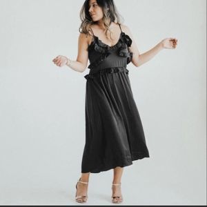 CJLA Black Satin Elenora Dress